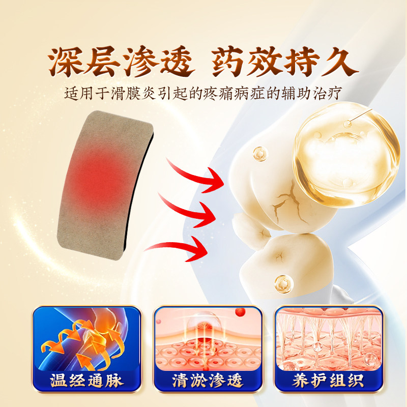 滑膜炎半月板损伤专用贴膏关节膝盖积液疼痛修复老寒腿穴位热敷贴,淘宝优惠券,粉丝福利购,淘宝优惠卷