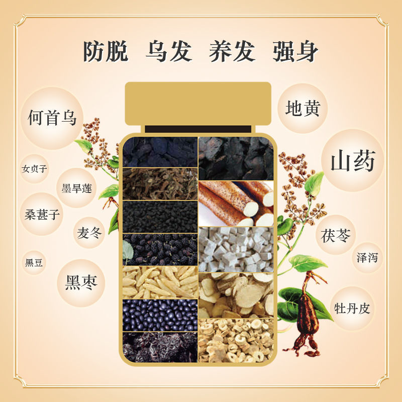 阿里健康大药房百会生发片90片脱发非生发丸早白增发乌发肝肾不足养血头发早白1