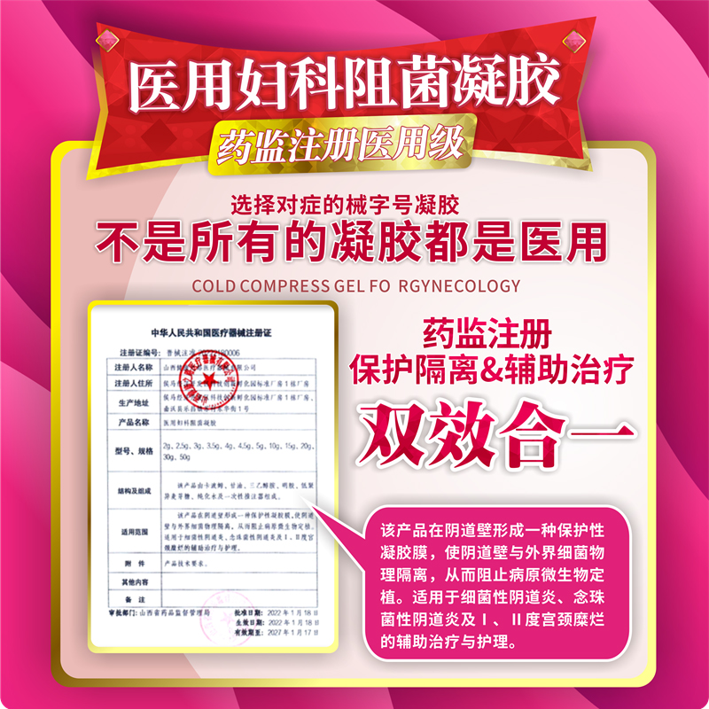 修正医用妇科凝胶抑菌正品私处霉菌性阴道私密养护宫颈糜烂非用药 - 图1