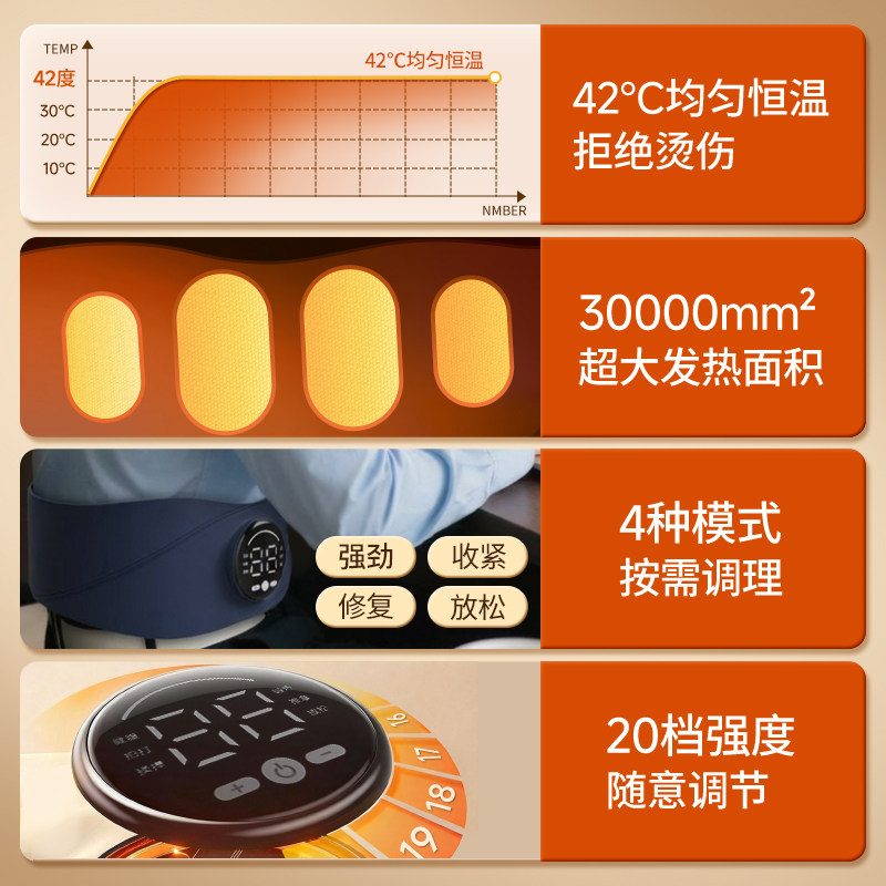 德国电加热护腰带热敷腰部按摩仪腰肌劳损器腰椎间盘突出腰疼神器,淘宝优惠券,粉丝福利购,淘宝优惠卷