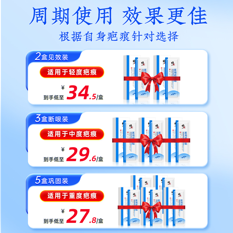 修正疤痕贴祛疤膏修复除疤膏剖腹产医用硅酮凝胶增生凸起去除疙瘩 - 图0