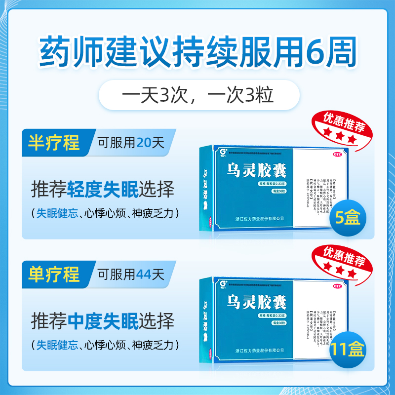 佐力乌灵胶囊36粒失眠助眠健忘神经衰弱自营正品焦虑抑郁-图1