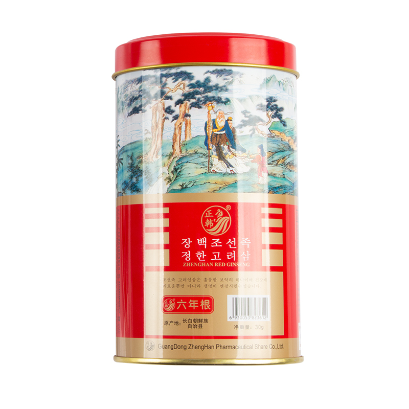 阿里健康大药房正韩高丽参6年根人参红参片别直参天字人参切片滋补养生30g/罐1