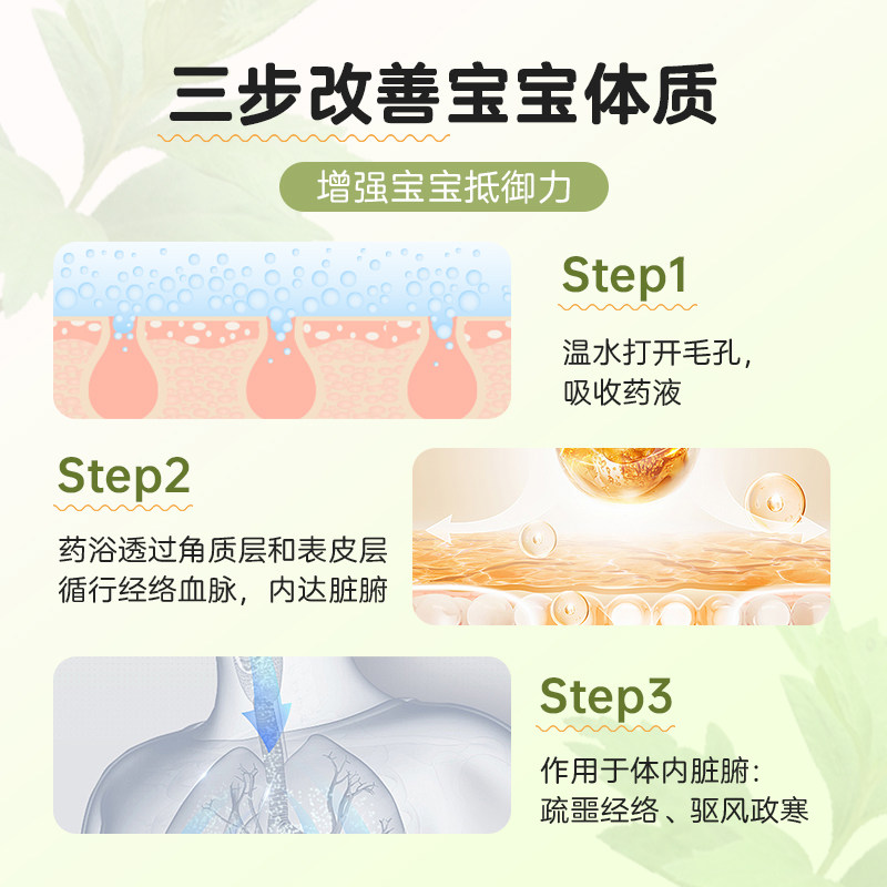 优卡丹儿童泡澡药包艾草宝宝婴幼儿感冒泡脚药浴包调理脾胃流鼻涕