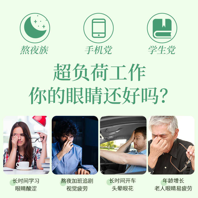 叶黄素护眼贴近视儿童缓解眼部疲劳改善学生眼睛干涩视力冷敷眼贴-图0