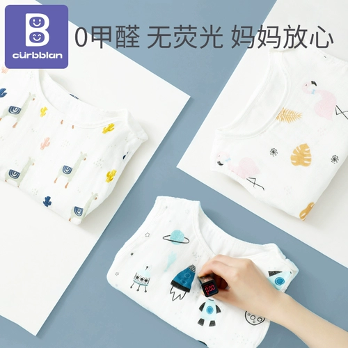 Детский летний спальный мешок, тонкая хлопковая марлевая детская майка топ без рукавов для новорожденных для сна