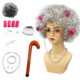 Old lady event props wig old lady wig dress up funny tiara funny wife