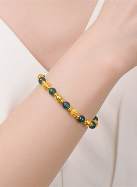 【线下同款】诗普琳 锦绣系列足金翡翠金珠串珠手串GB3043