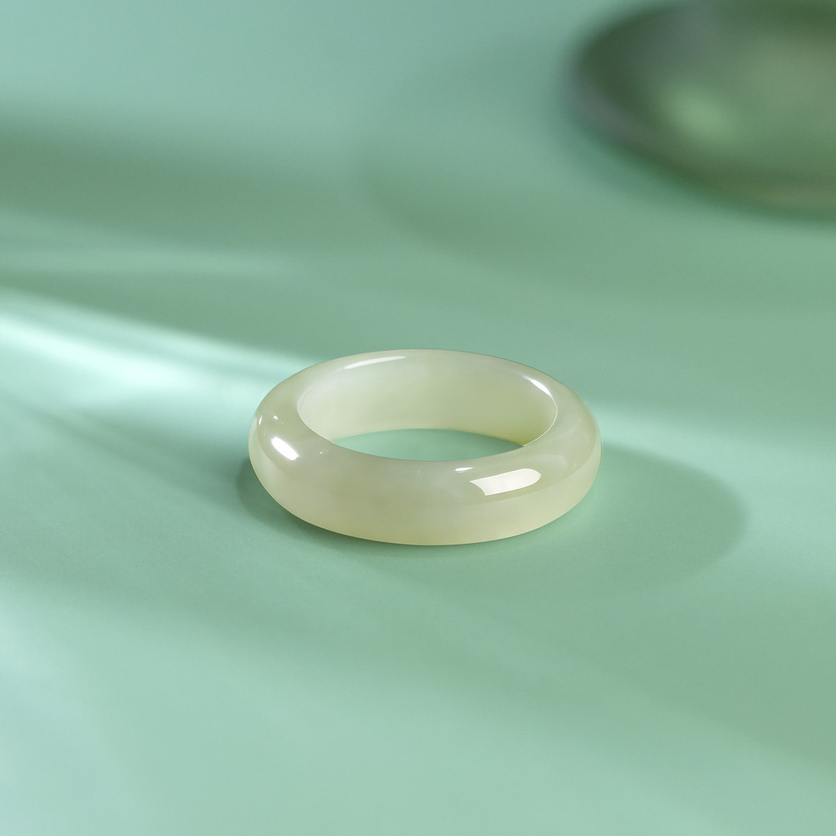 Shipulin natural clear water Hetian jade peace ring ring bracelet with certificate for girlfriend’s mother