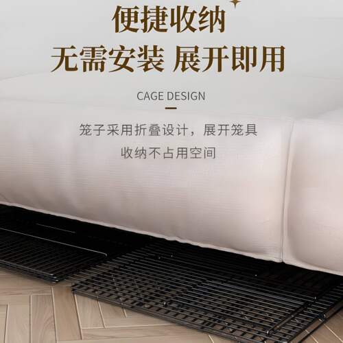 兔笼子自动清粪家用大号室内专用豚鼠荷兰猪豪华折叠别墅兔子仓鼠 - 图1