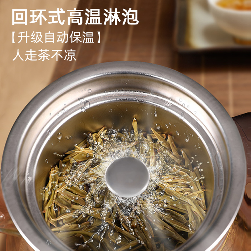 奥克斯煮茶器黑茶普洱玻璃电热水壶蒸茶壶全自动保温蒸汽电煮茶壶