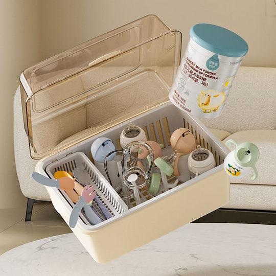 Baby storage box, baby tableware storage box, special supplementary food tools, bowls and chopsticks with lid storage drain rack