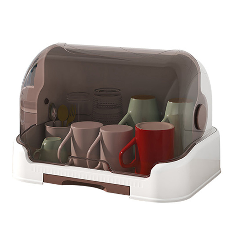 桌面防尘家用放玻璃水杯茶具杯子沥水收纳盒大号带盖托盘置物架子,淘宝优惠券,粉丝福利购,淘宝优惠卷