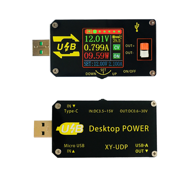 数控USB彩屏电源升降压模块恒压恒流5V转9V12V24VUSB升压线XY-UDP-图0