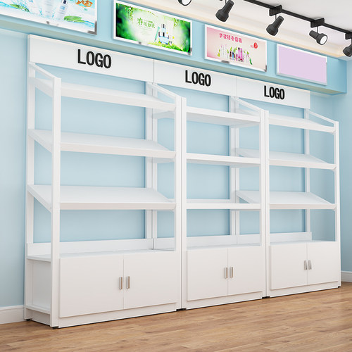 超市货架展示架陈列架化妆品展柜斜面置物架多层水果零食样品架子 - 图0