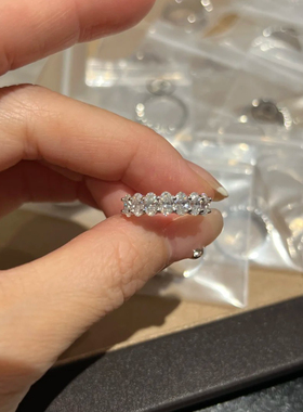 莫桑钻七星鸽子蛋戒指s925纯银