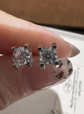 超闪莫桑钻s925纯银明星同款耳钉