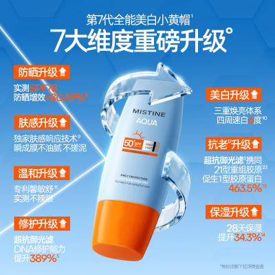 Mistine小黄帽防晒霜乳泰版清爽不油腻冬季防晒官方旗舰店正品