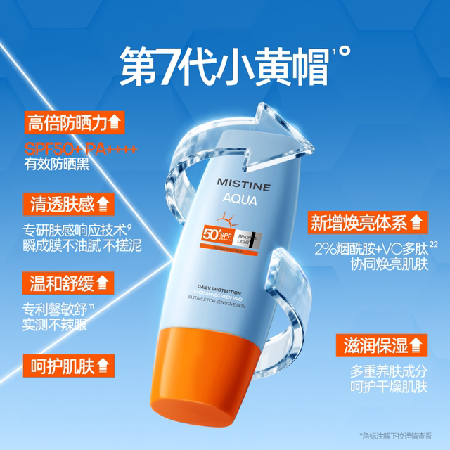 Mistine Little Yellow Cap Sunscreen Milk Thai Version ສົດຊື່ນ ແລະບໍ່ເມັນ ຄີມກັນແດດ Spring and Summer Official Flagship Store ຂອງແທ້