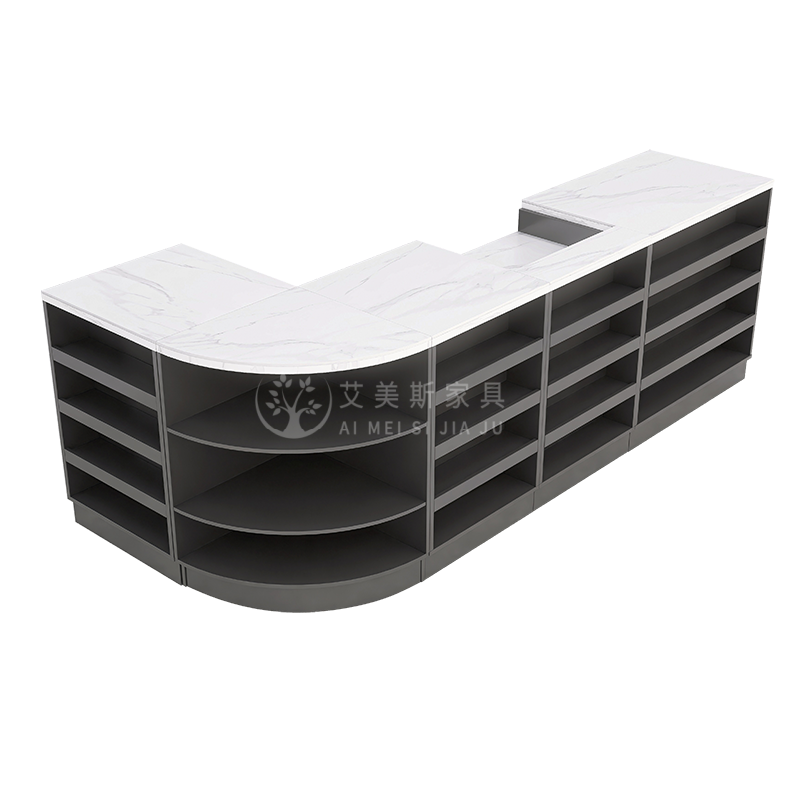 收银台店铺小型便利店吧台组合网红零食店岩板台面超市收银台柜台 - 图3