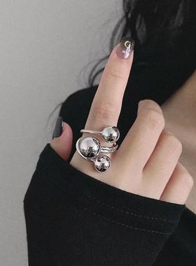 新款夸张圆球戒指女时尚不规则