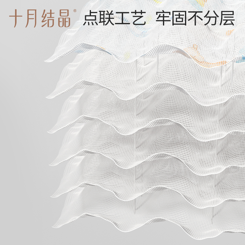 十月结晶婴儿纱布浴巾超软全棉洗澡专用初生宝宝围嘴纯口水巾6层