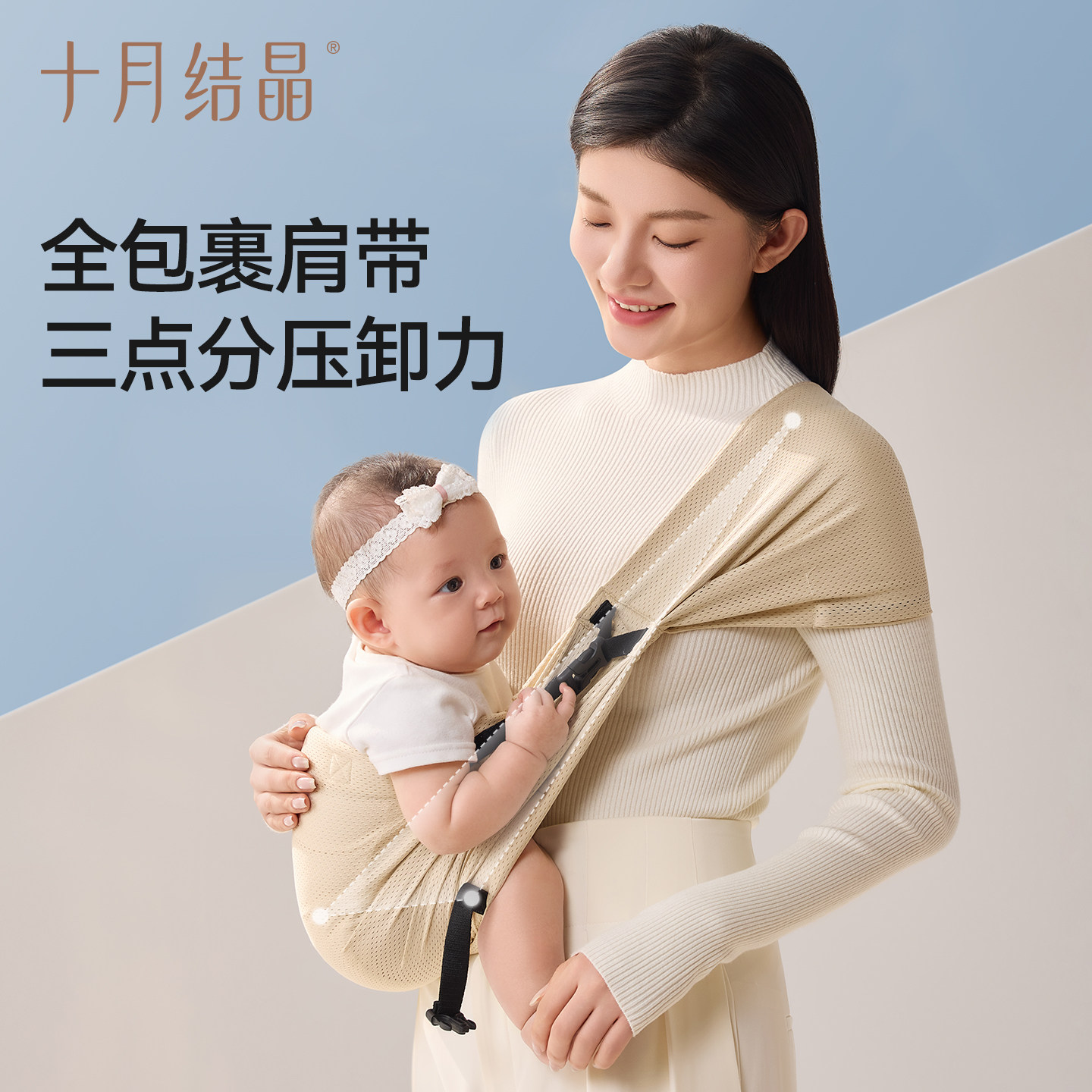十月结晶婴儿背带新生宝宝外出前抱一体式解放双手横抱娃神器便携,淘宝优惠券,粉丝福利购,淘宝优惠卷