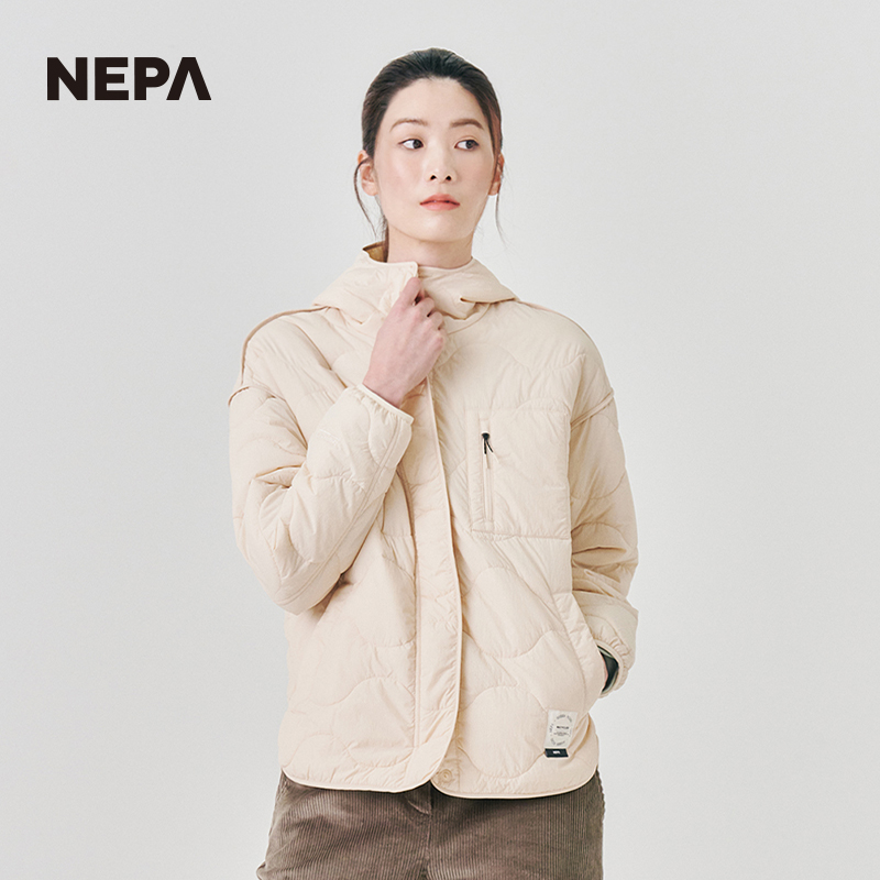 NEPA耐葩户外2023秋冬新品女士换季保暖连帽棉袄棉服夹克7J60961