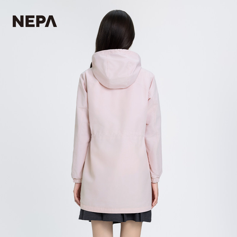 NEPA耐葩2024春夏户外女士风衣防风可脱卸帽夹克休闲外套7K20661,淘宝优惠券,粉丝福利购,淘宝优惠卷
