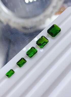 天然透辉石裸石  长方形3*5MM-7*9MM 可镶嵌戒指吊坠耳钉