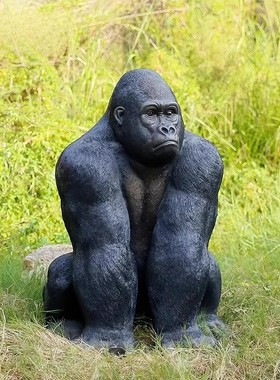 玻璃钢动物仿真大猩猩雕塑摆件
