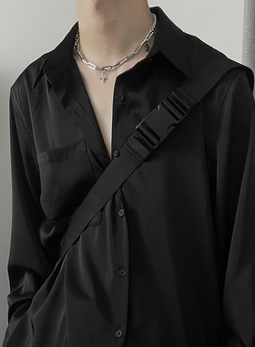 原创十字星吊坠项链男钛钢锁骨链女潮高级感痞帅冷淡风冷淡风小众