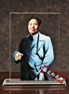 毛主席水晶摆件伟人头像