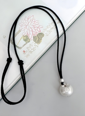 古法胖福吊坠实心小银砣