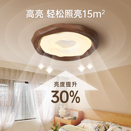 箭牌卧室灯吸顶灯简约现代法式奶油风灯具曲奇主室卧灯护眼客厅灯 - 图1