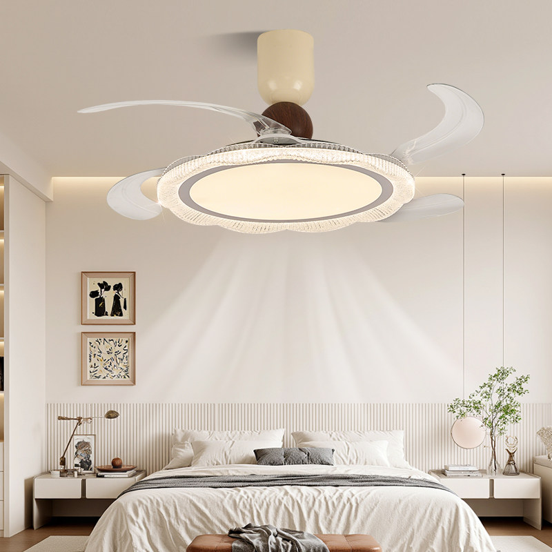 箭牌中古奶油风2026年新款餐厅灯风扇灯胡桃木色隐形风扇灯餐桌灯,淘宝优惠券,粉丝福利购,淘宝优惠卷