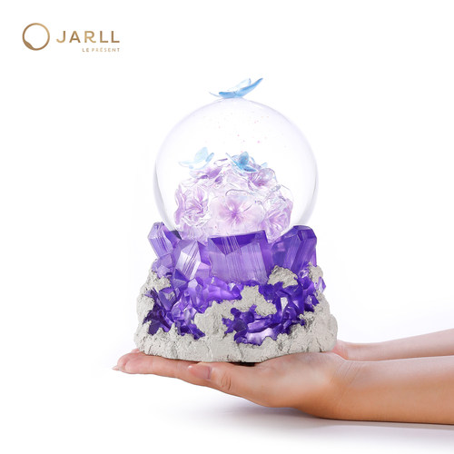 JARLL赞尔天竺葵水晶球音乐盒高透亮灯八音盒陪伴礼物送女友表白 - 图2