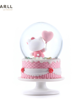 JARLL赞尔HelloKitty水晶球音乐盒生日祝福八音盒毕业礼物送同学