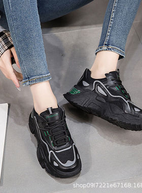 网红老爹鞋女2025春秋新款时尚网面休闲鞋轻便厚底学生潮流运动鞋