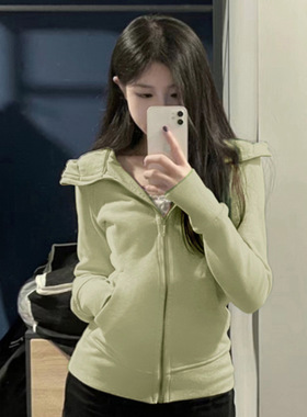 开衫修身卫衣外套女春秋款立领收腰薄款抓绒内胆瑜伽服运动上衣