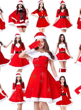 圣诞节新款圣诞制服套装兔女郎COS服圣诞跨境批发圣诞老人大全套