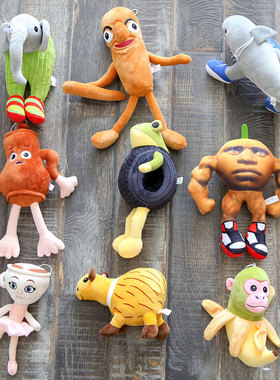 跨境爆款AI美国山海经怪物玩具tung tungsahur鲨鱼搞怪木棍人玩偶