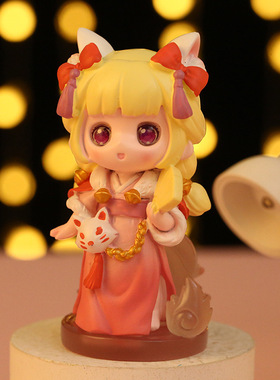 时遇春风盲盒潮玩手办古风创意二次元卡通动漫公仔模型树脂工艺礼