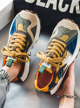 2025秋季男士新款轻便厚底阿甘运动鞋子男款潮流百搭低帮休闲板鞋