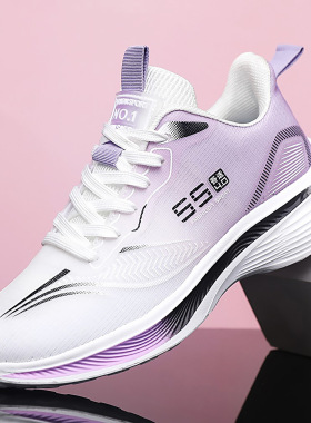 鞋子女鞋百搭春秋新款跨境休闲女单鞋跑步鞋软底减震轻便运动鞋