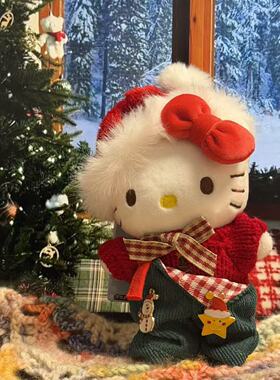 可爱圣诞新年KT猫挂件凯蒂可爱毛绒玩偶公仔钥匙扣挂饰闺蜜礼物