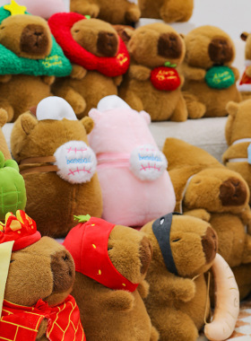 爆款可爱欧貂水豚八寸机娃娃宠物毛绒玩具厂家批发婚庆公仔玩偶