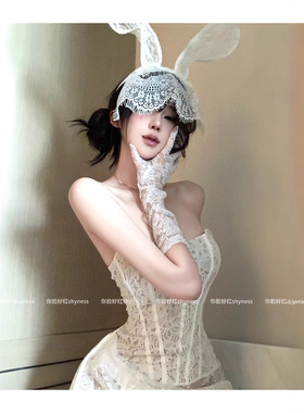 亚马逊2025秋季新款女装性感蕾丝网纱一字肩抹胸微透修身连衣裙女