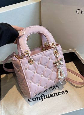 菱格绣线小包包女2025夏季新款约姿时尚单肩斜挎包洋气手提小方包