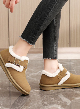 BN5801新款秋冬季棉鞋女鞋厚底保暖板鞋加绒学生耐磨简约学院